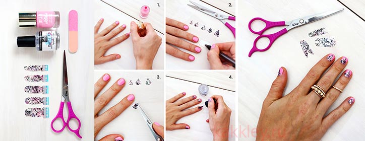 Как правильно клеить наклейки на ногти