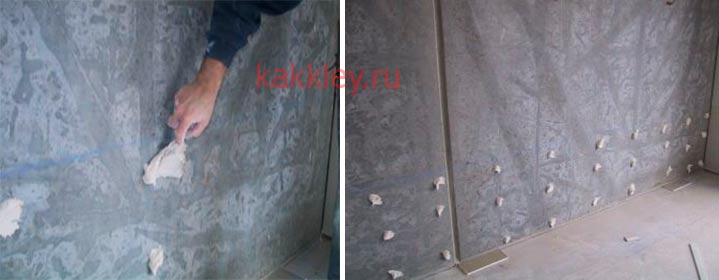 Как клеить гипрок на бетонные стены