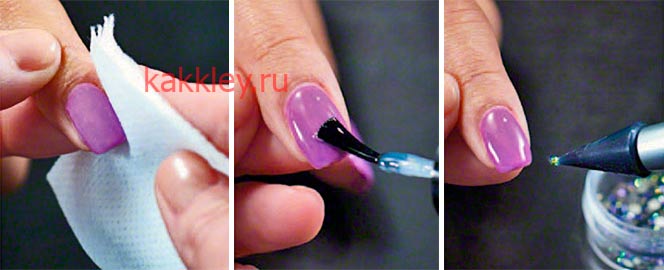 Как правильно приклеить стразы на ногти