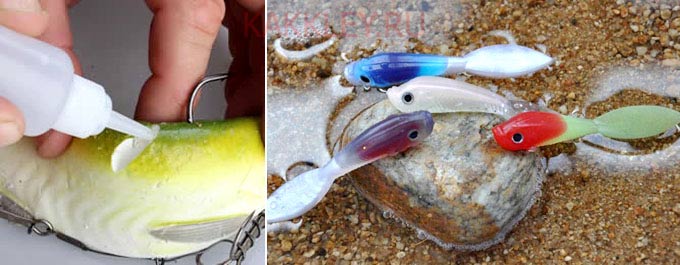 Как склеить приманки для рыб из силикона