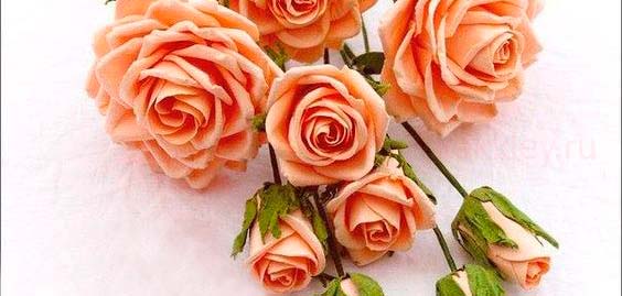 Букет фоамирановых роз своими руками