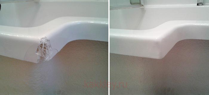 Как отремонтировать трещину или скол в акриловой ванне