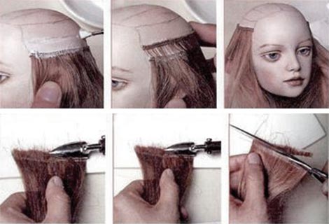 Инструкция как клеить кукле волосы